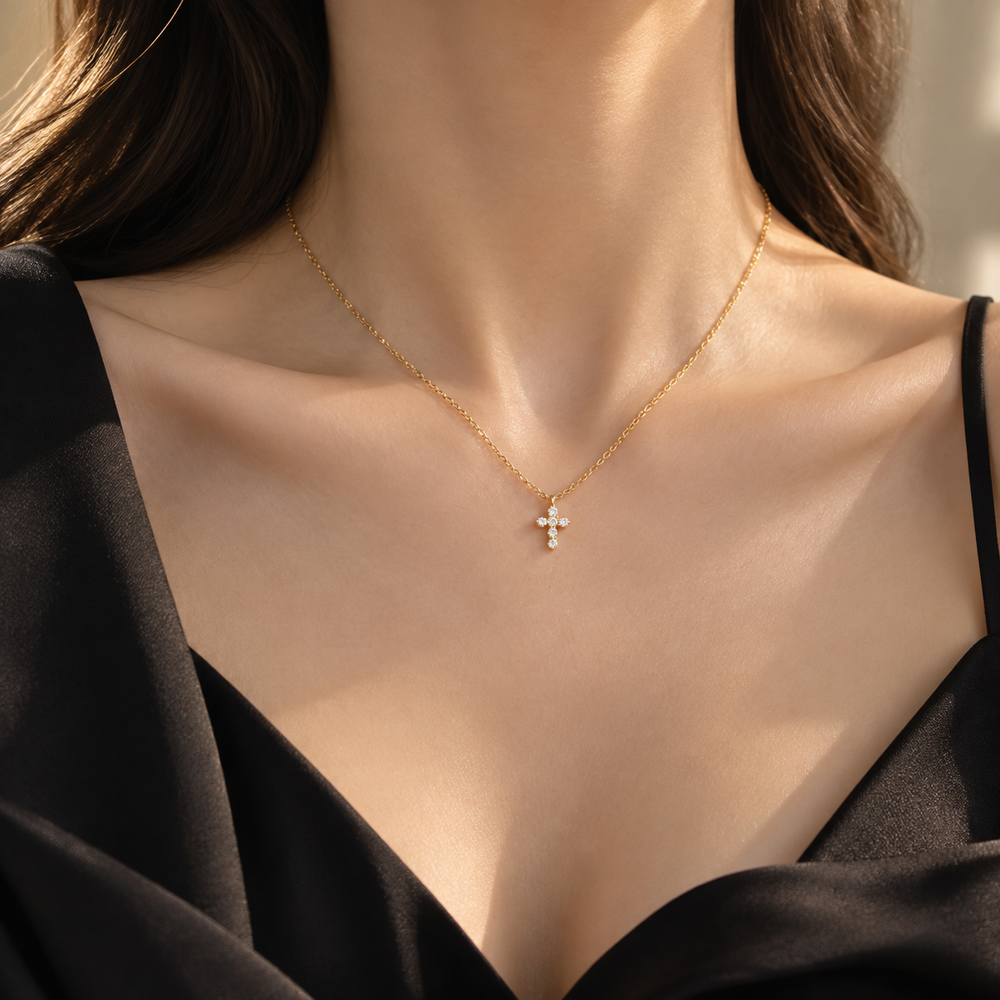 Grace Cross Necklace — A Gentle Symbol of Faith