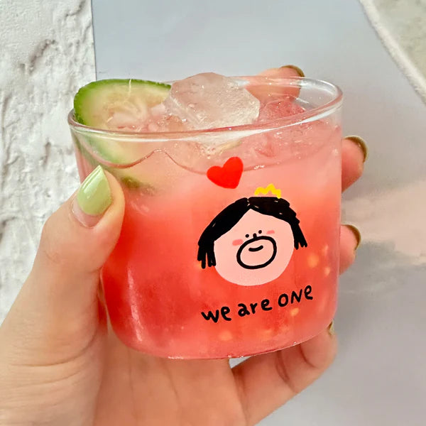"We Are Loved" Minimalist Illustrated Tumblers - Glass Cup Set for Gatherings