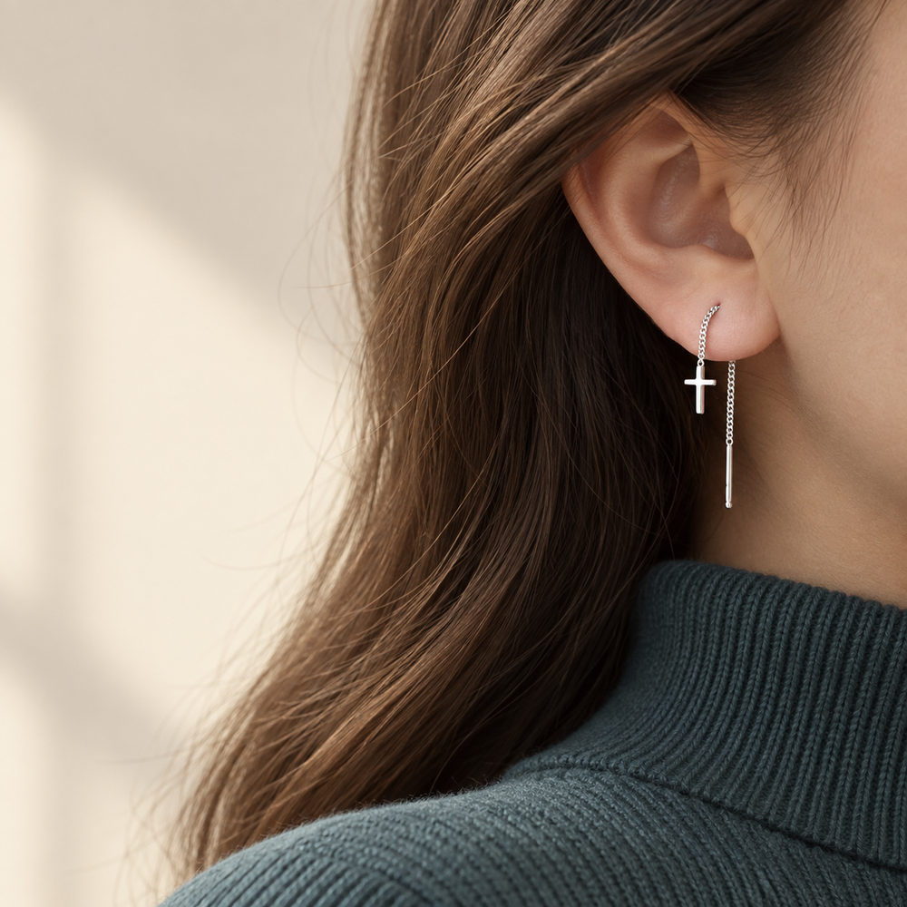 Grace Cross Earrings — A Delicate Symbol of Faith