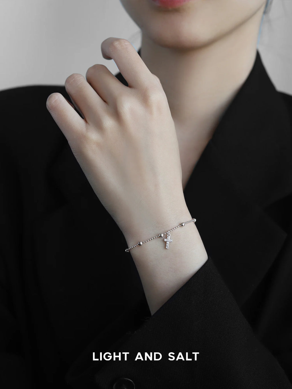 Light & Salt Living · S925 Sterling Silver Cross Bracelet — "Good Things Are Coming"