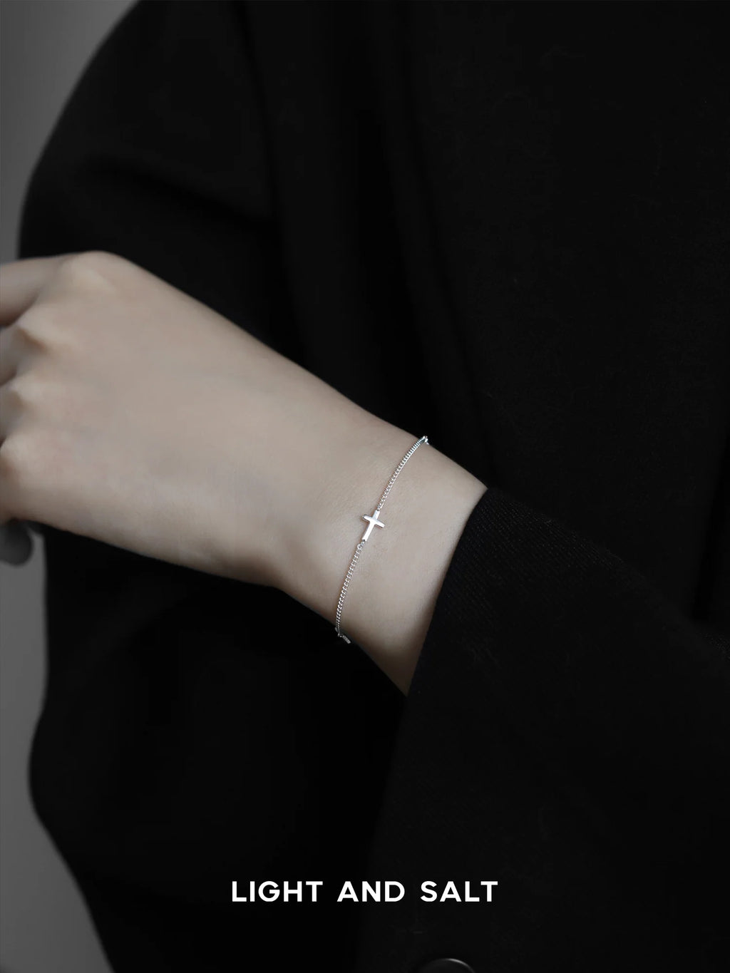 Light & Salt Living · S925 Sterling Silver Minimalist Cross Bracelet