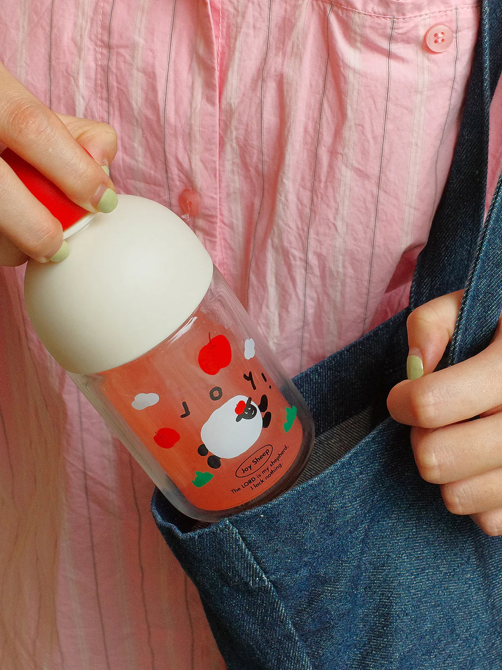 Original "Big Joy" Minimalist Illustrated Double-Wall Glass Tumbler Travel Mug