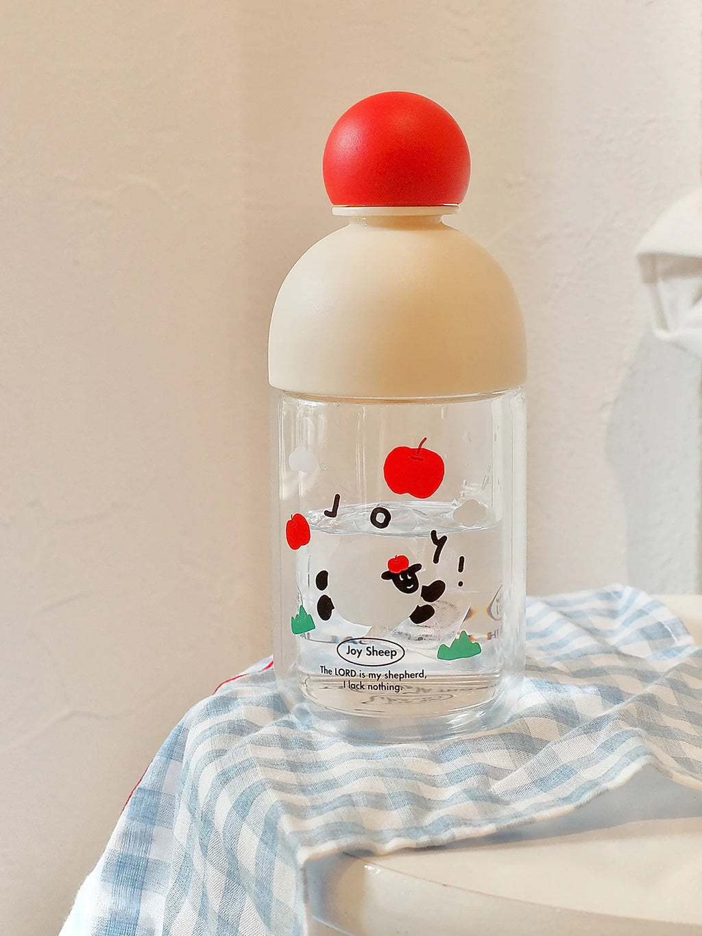 Original "Big Joy" Minimalist Illustrated Double-Wall Glass Tumbler Travel Mug