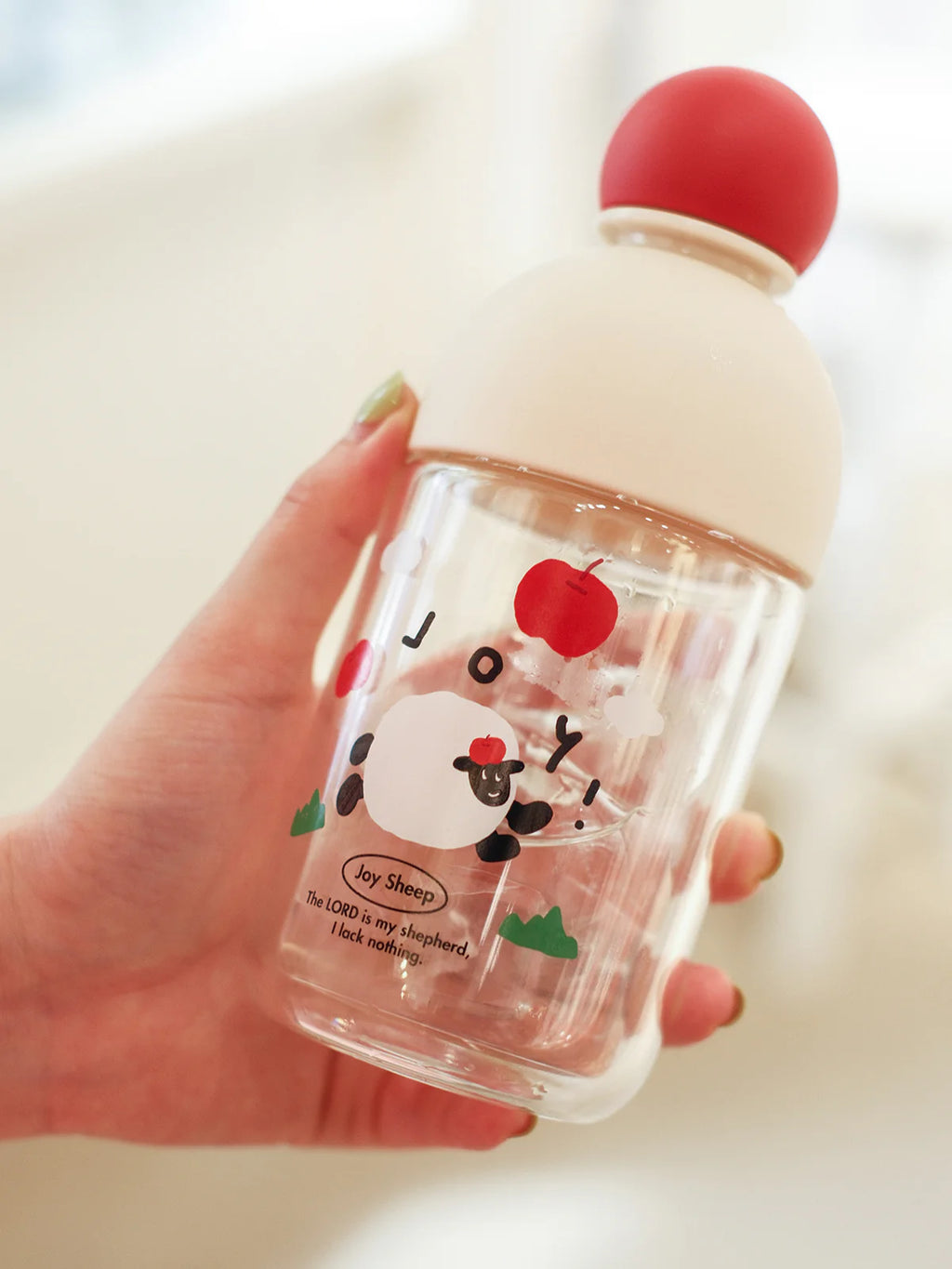 Original "Big Joy" Minimalist Illustrated Double-Wall Glass Tumbler Travel Mug