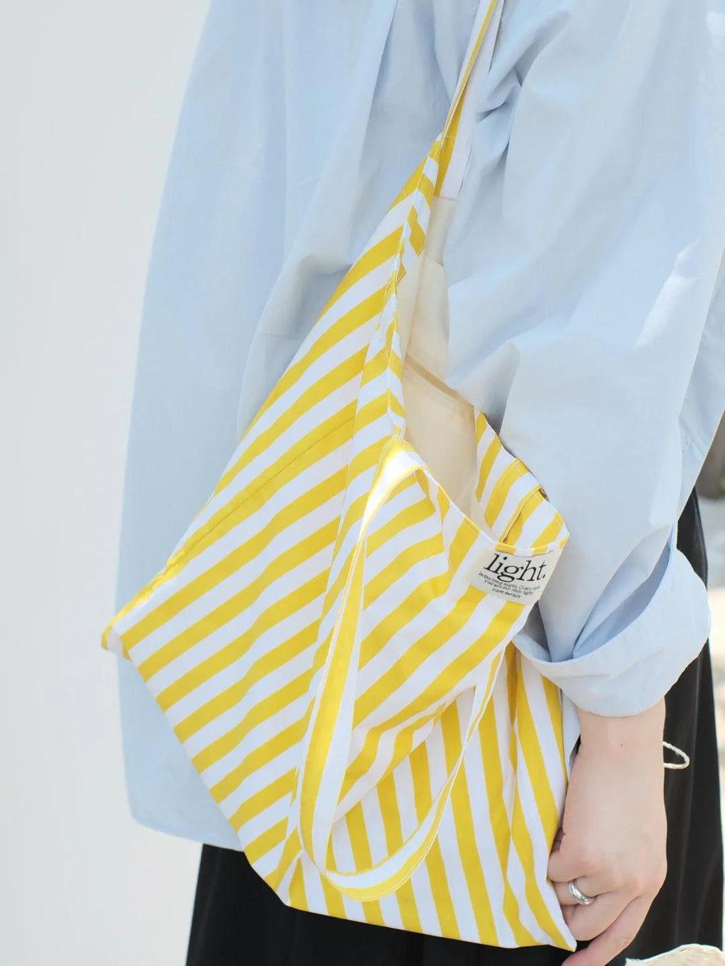Light & Salt Living · "Light & Shadow" Striped Canvas Tote