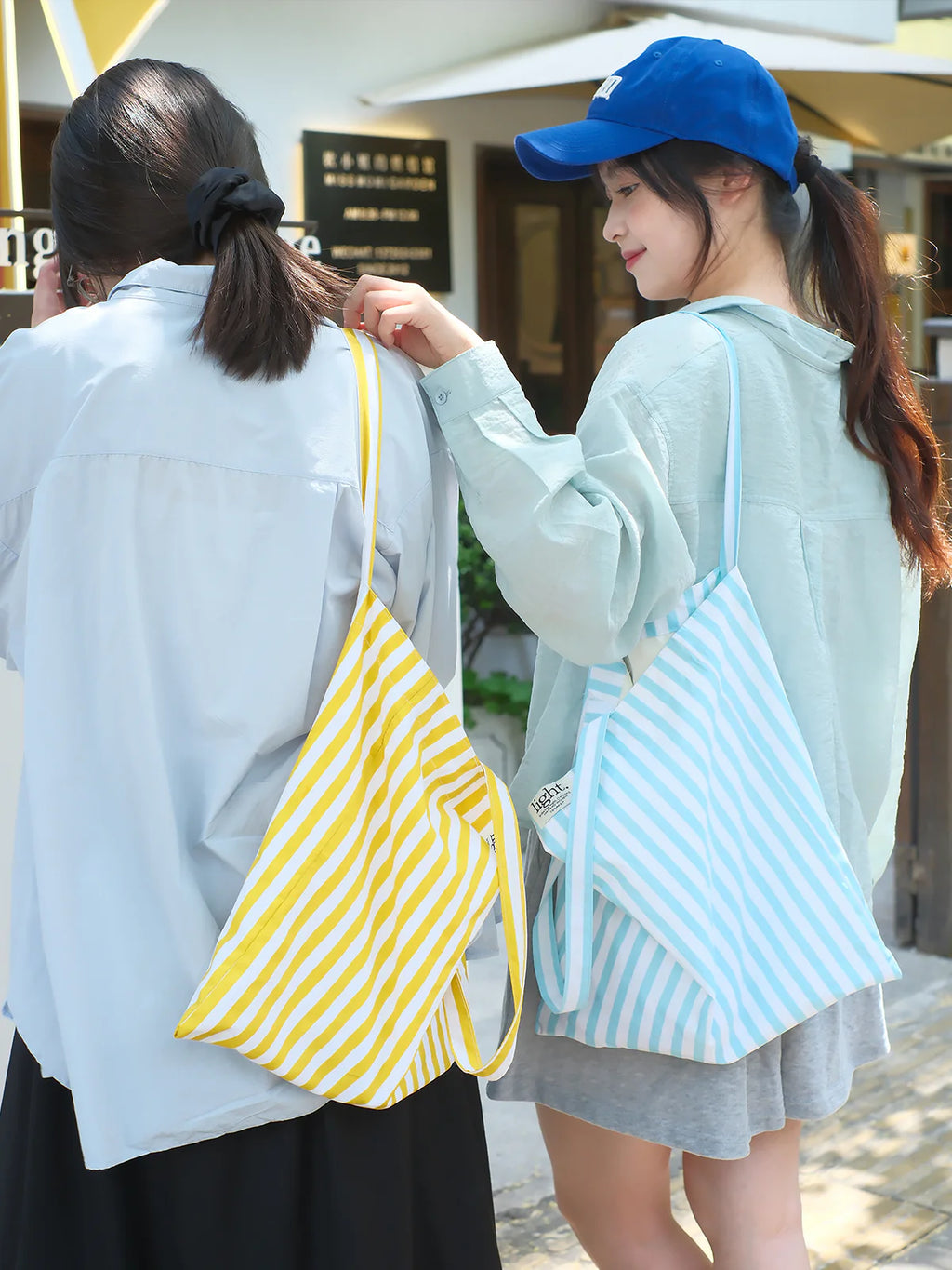 Light & Salt Living · "Light & Shadow" Striped Canvas Tote