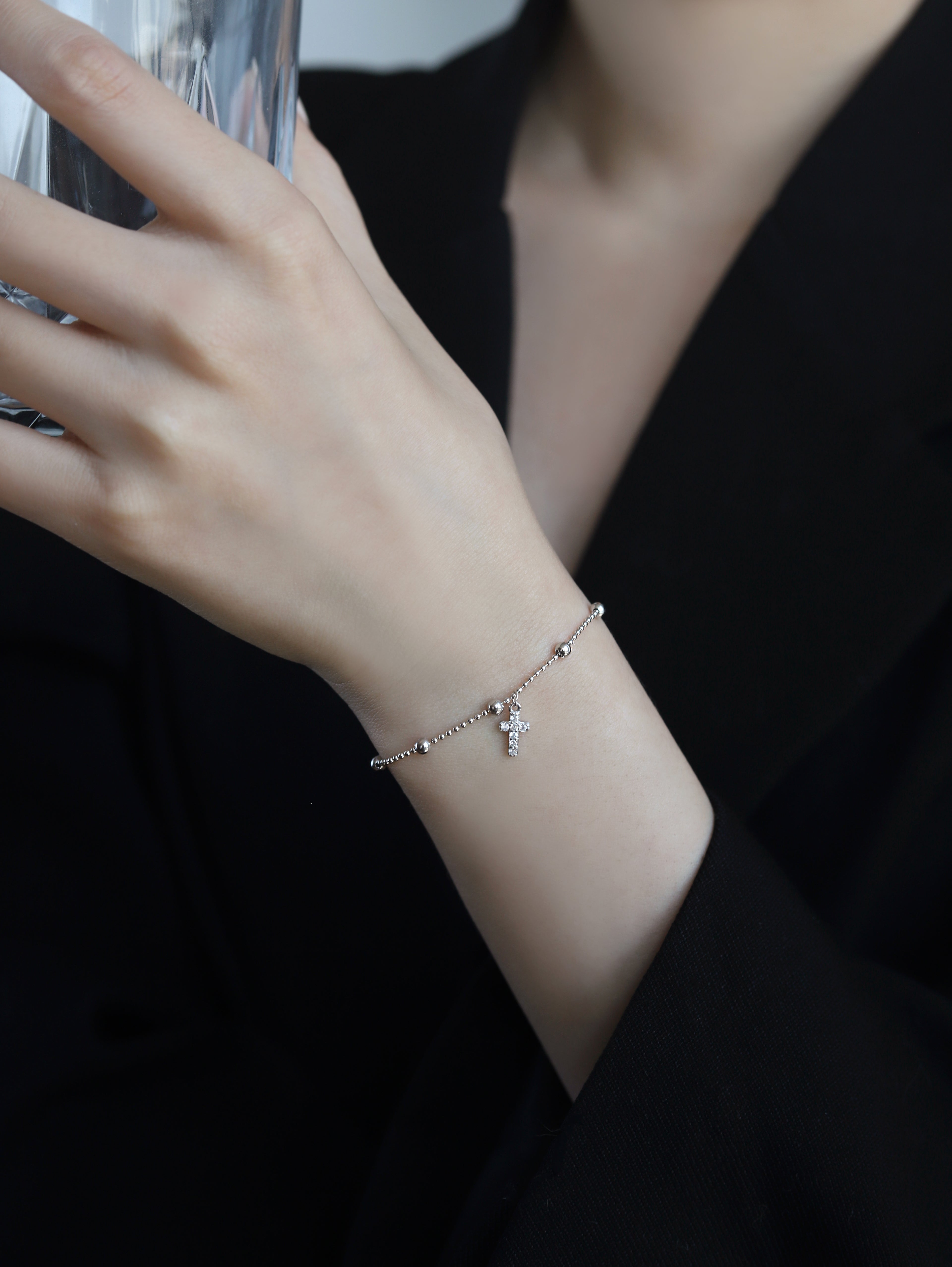 Light & Salt Living · S925 Sterling Silver Cross Bracelet — "Good Things Are Coming"
