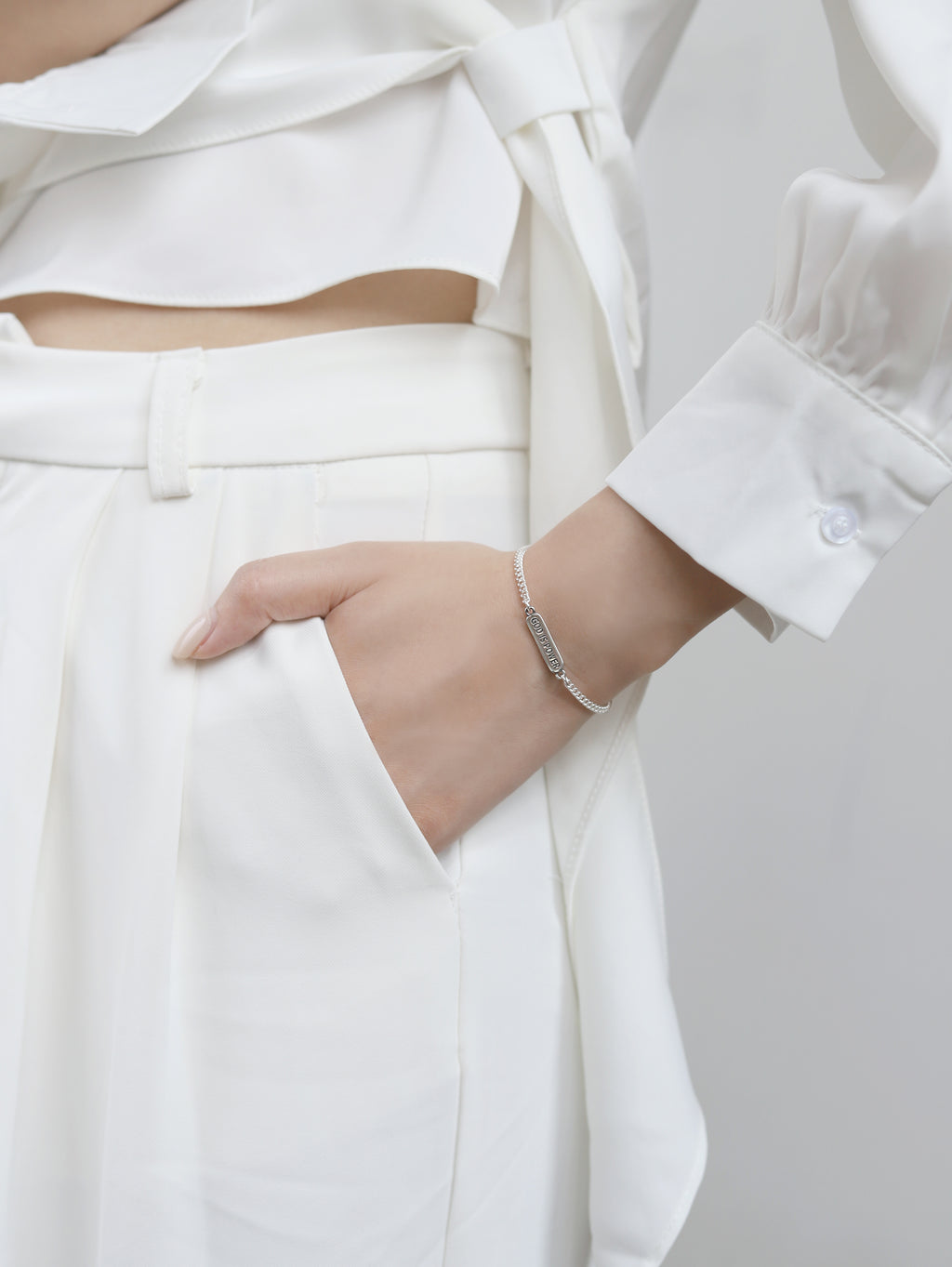 Light & Salt Living · Original "God is Power" S925 Sterling Silver Minimalist Bracelet