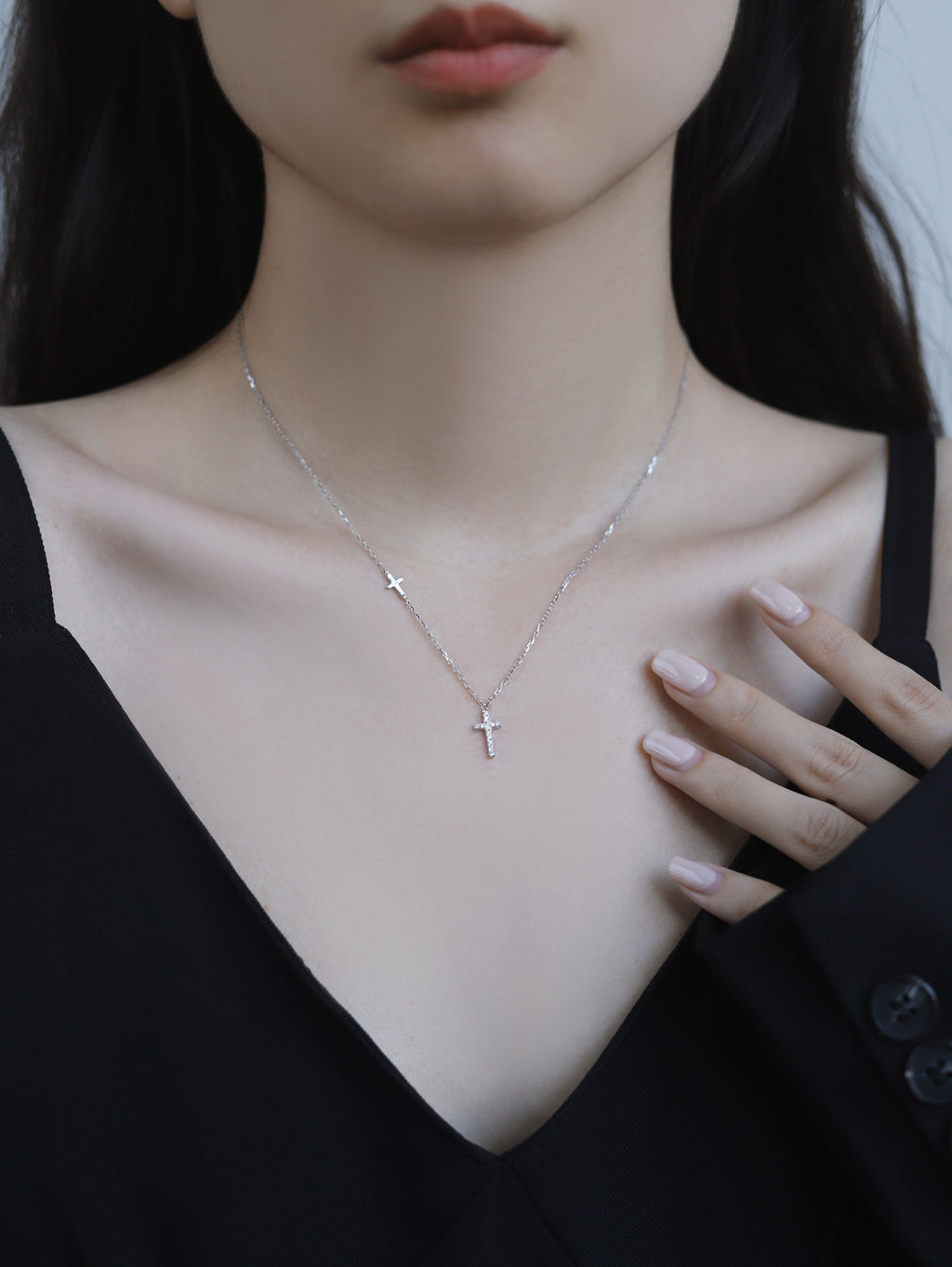 Light & Salt Living · Original S925 Sterling Silver Gentle Cross Collarbone Necklace