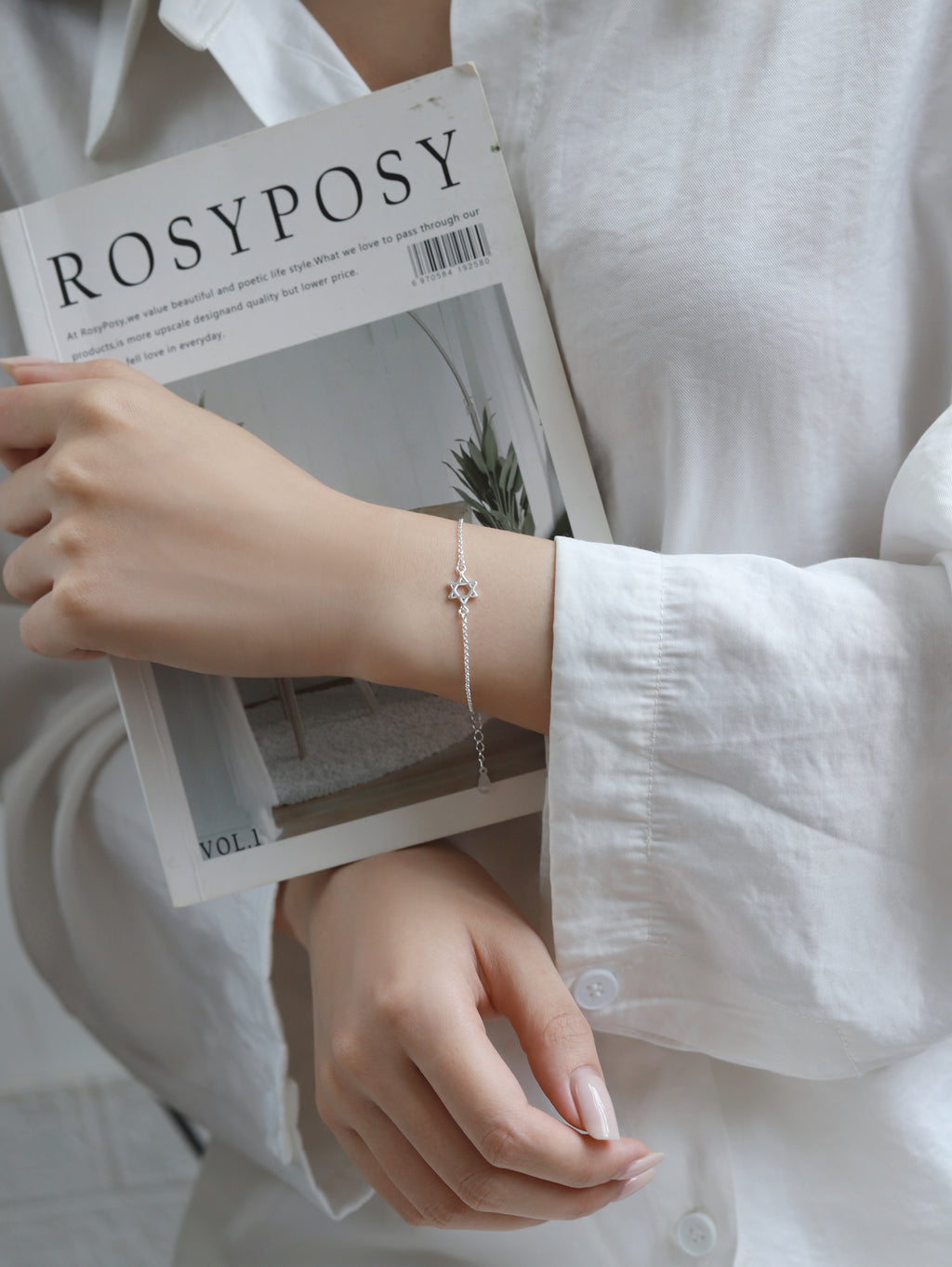 Light & Salt Living · Original Hexagram S925 Sterling Silver Minimalist Bracelet