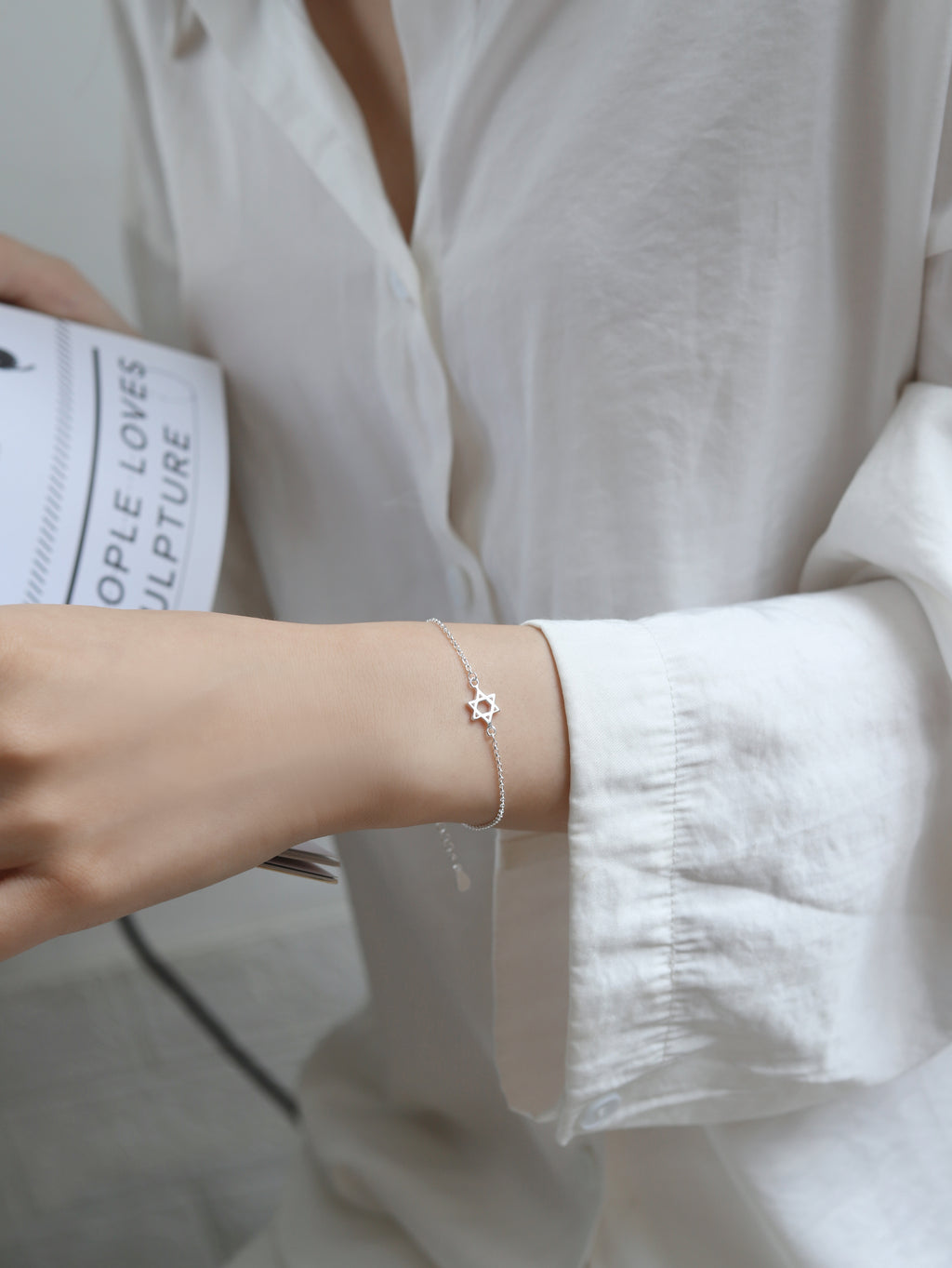 Light & Salt Living · Original Hexagram S925 Sterling Silver Minimalist Bracelet