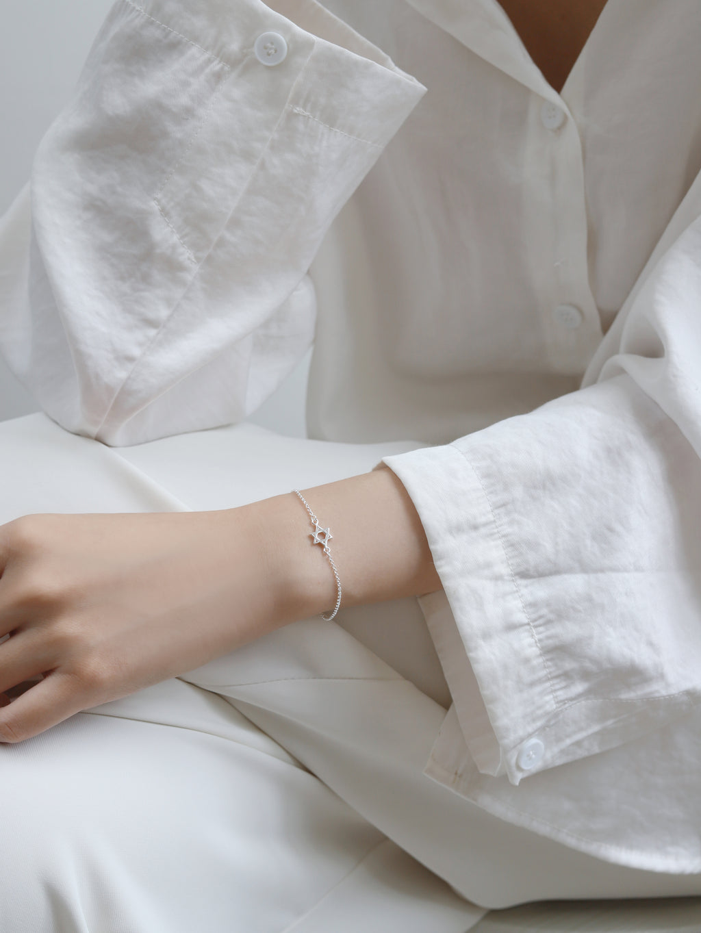 Light & Salt Living · Original Hexagram S925 Sterling Silver Minimalist Bracelet