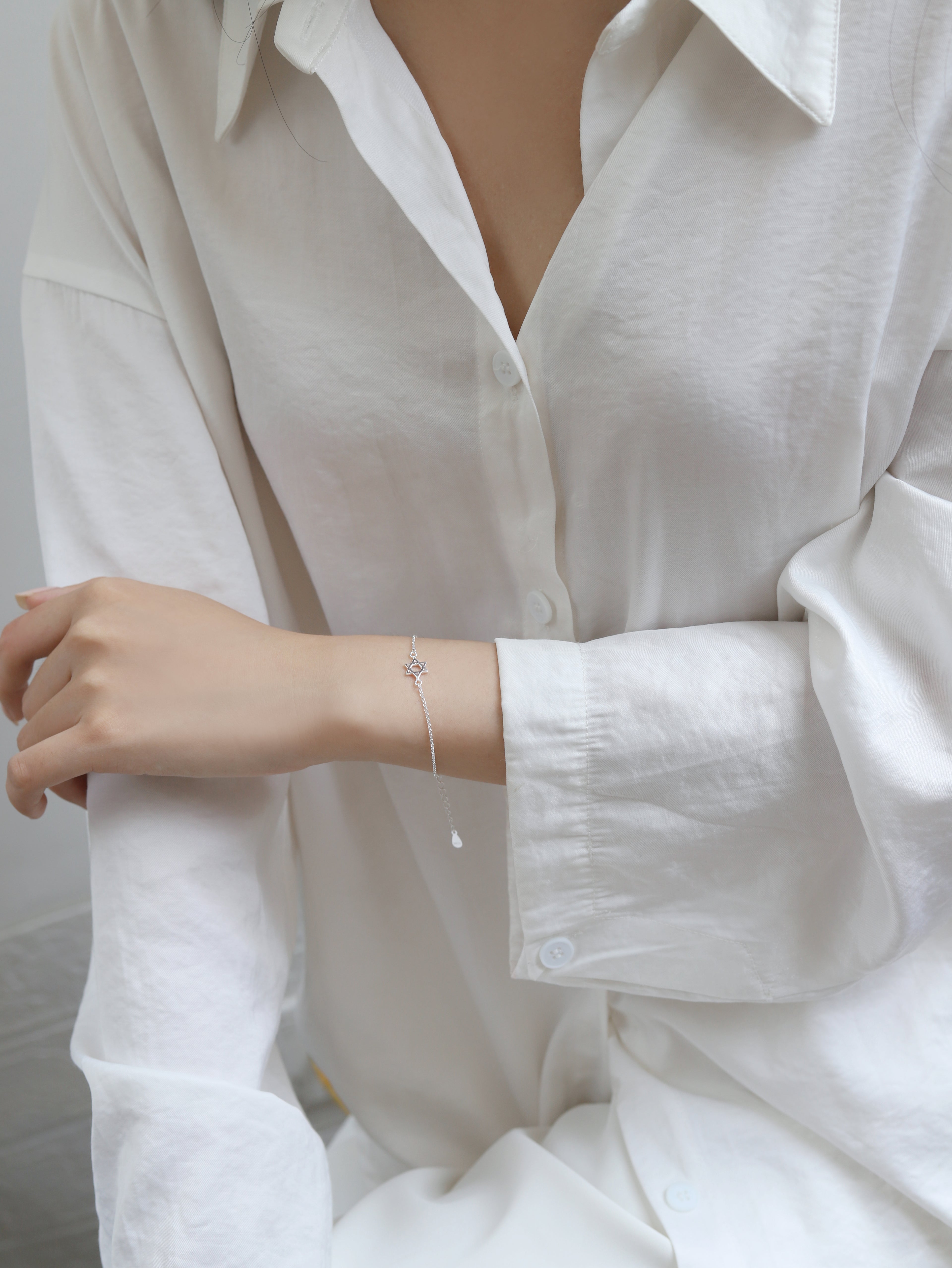 Light & Salt Living · Original Hexagram S925 Sterling Silver Minimalist Bracelet