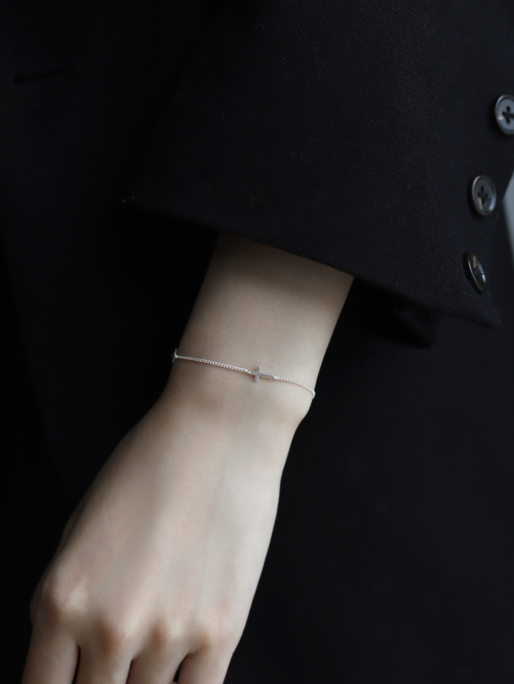 Light & Salt Living · S925 Sterling Silver Minimalist Cross Bracelet