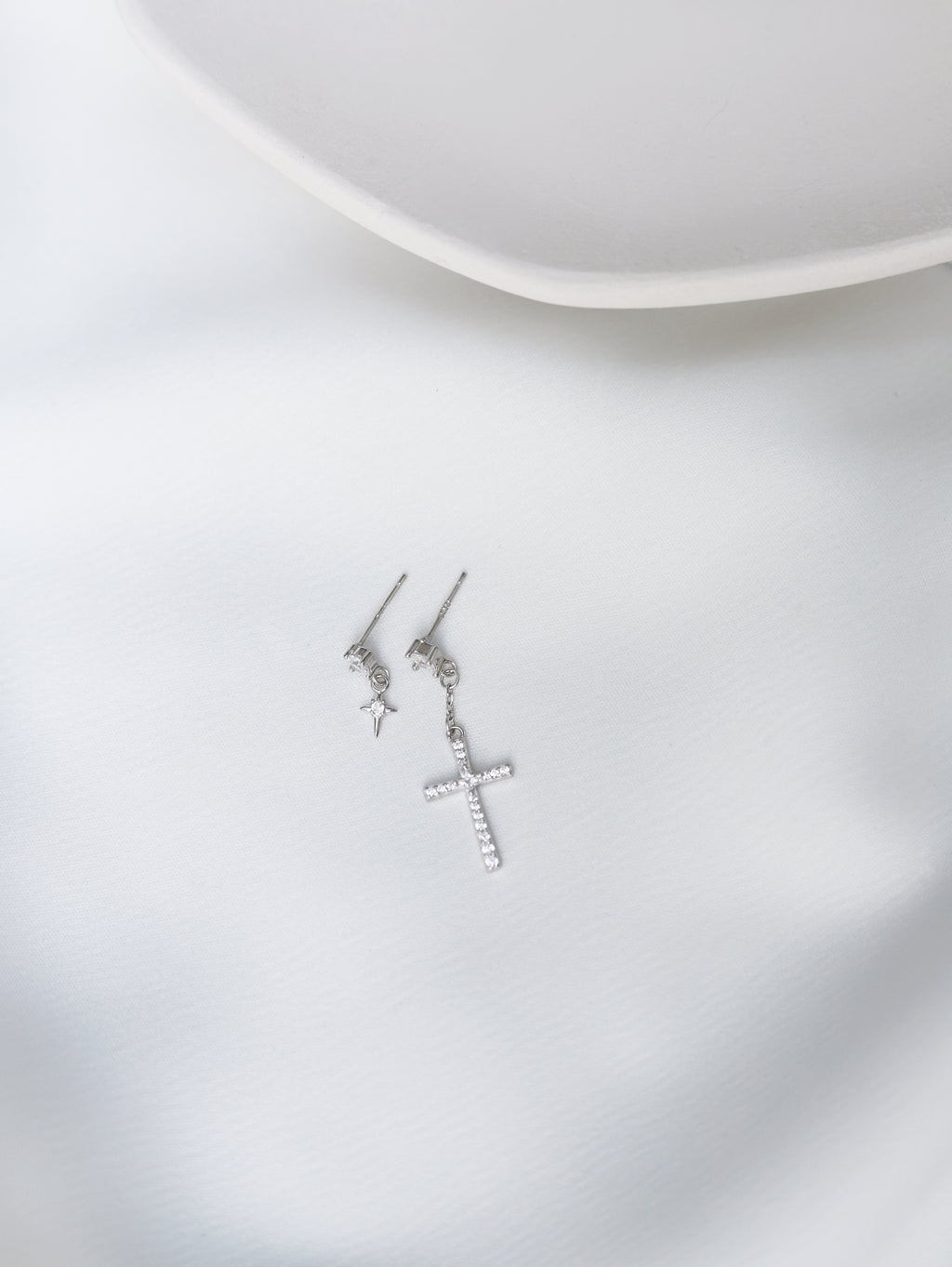 Light & Salt Living · Original S925 Sterling Silver Cross Threader Earrings