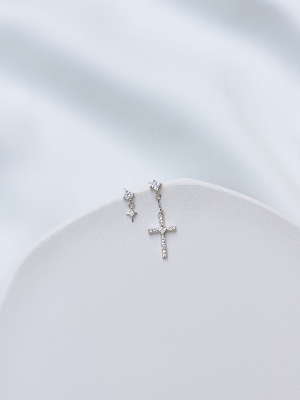 Light & Salt Living · Original S925 Sterling Silver Cross Threader Earrings