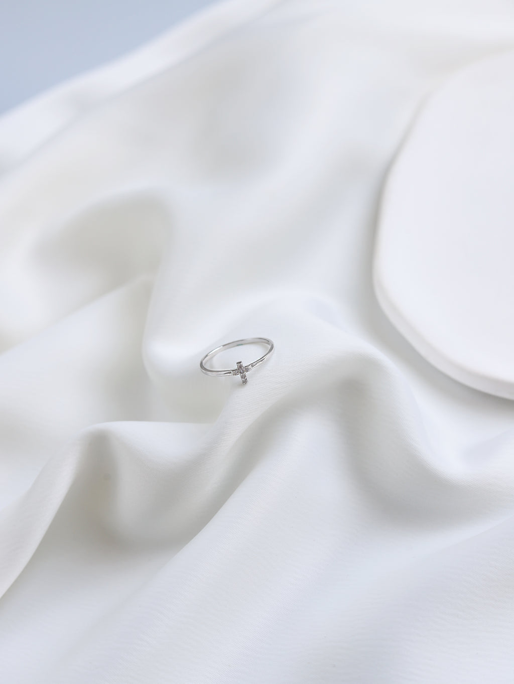 Salt & Light Living · 925 Sterling Silver Cross Open-End Diamond Ring