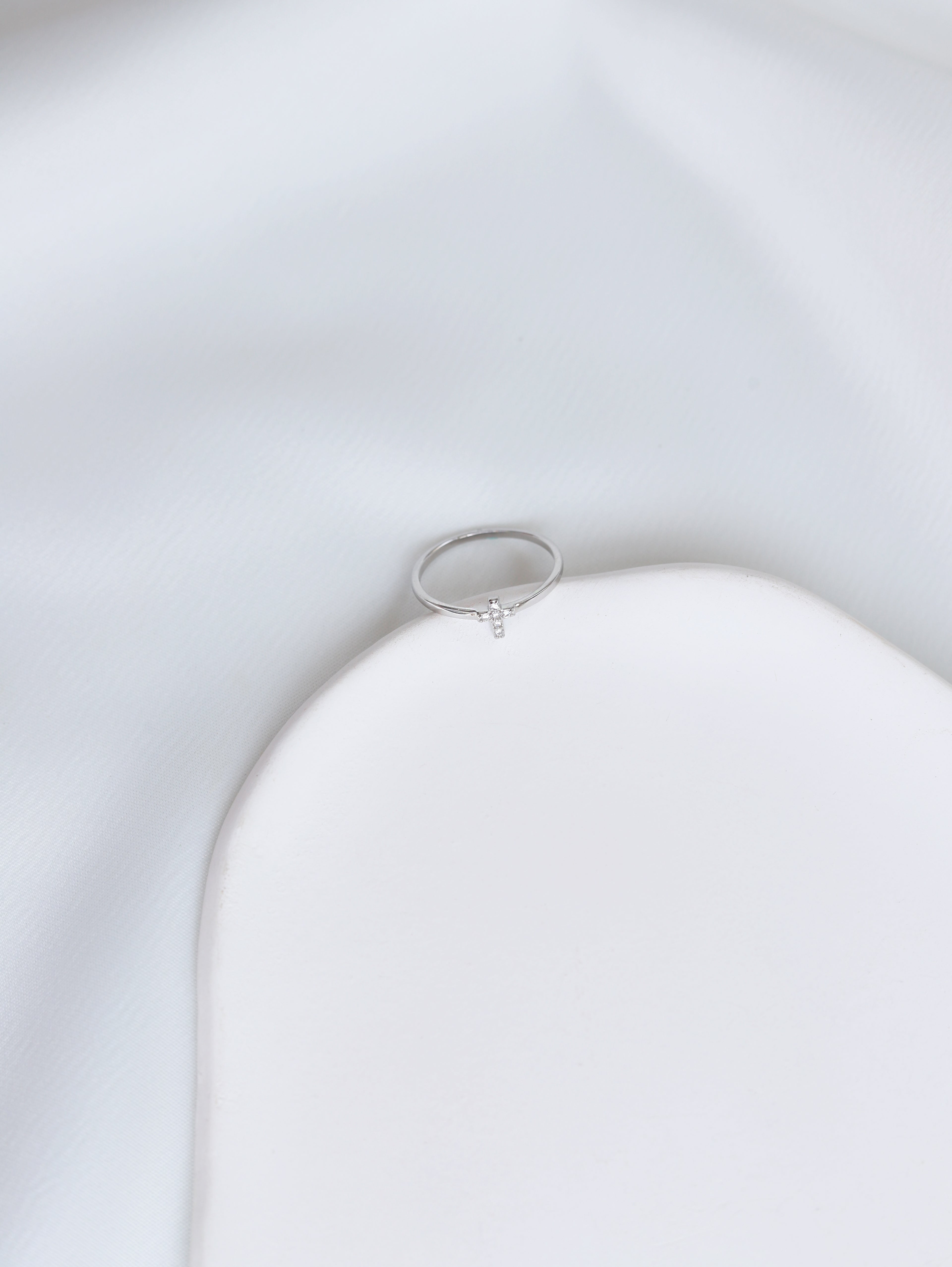 Salt & Light Living · 925 Sterling Silver Cross Open-End Diamond Ring