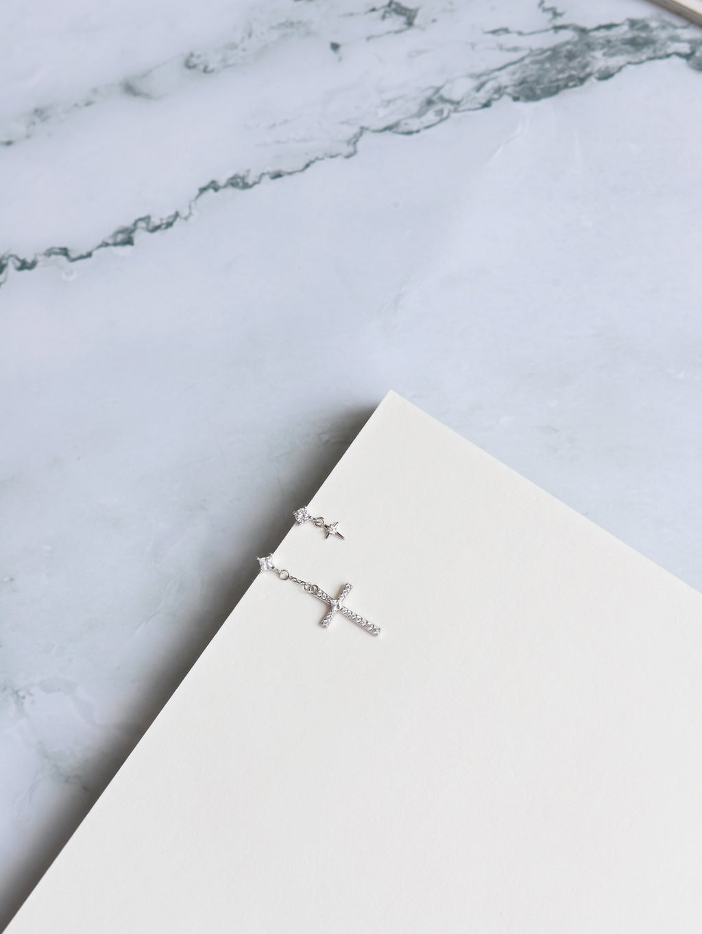 Light & Salt Living · Original S925 Sterling Silver Cross Threader Earrings