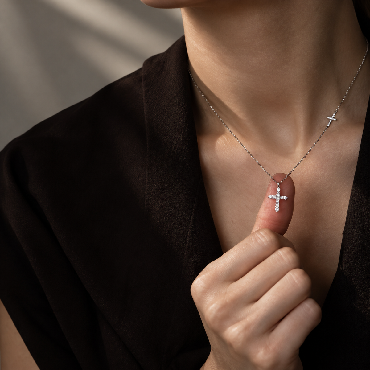 Radiant Cross Necklace — A Sparkle of Faith & Grace