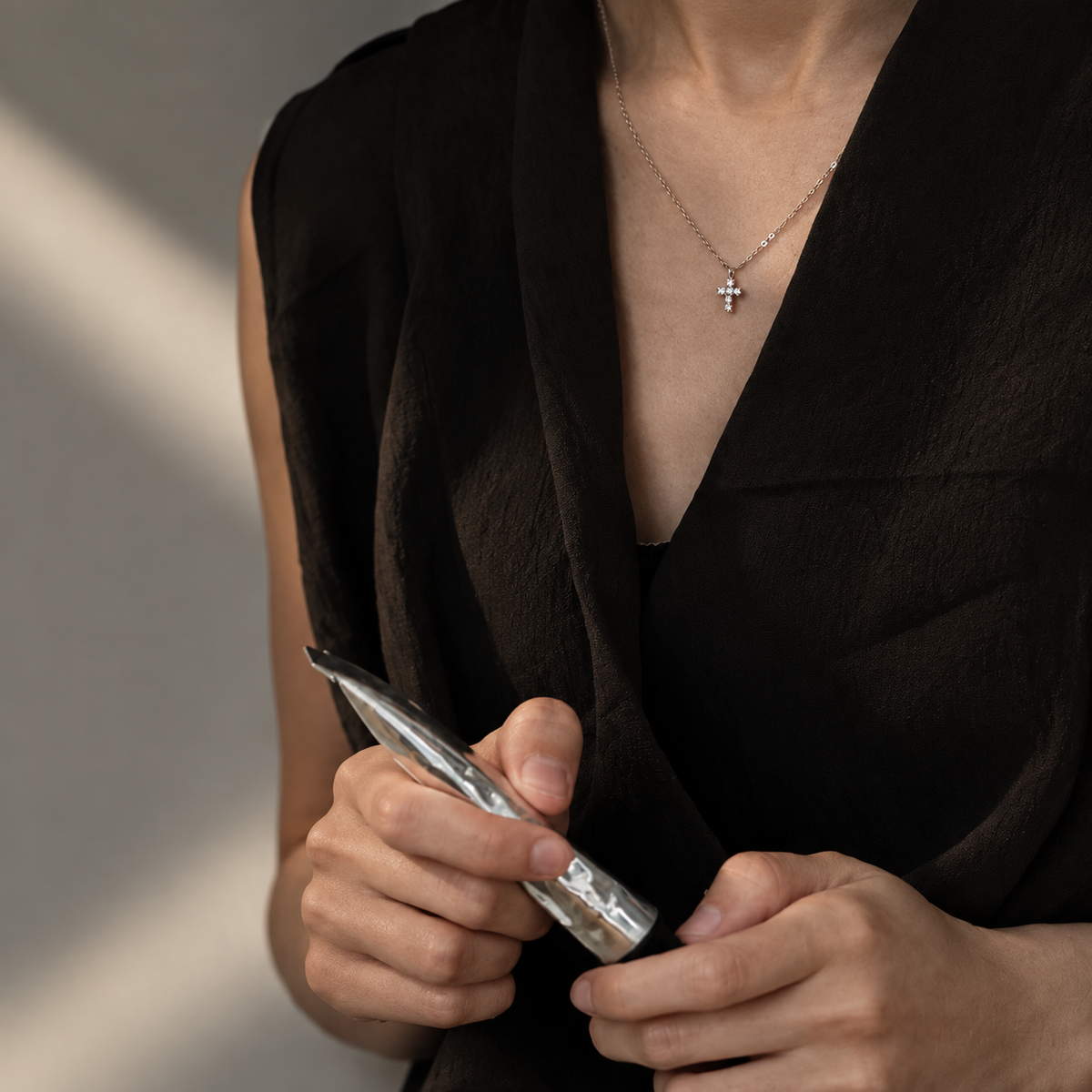 Grace Cross Necklace — A Minimal Symbol of Faith & Light