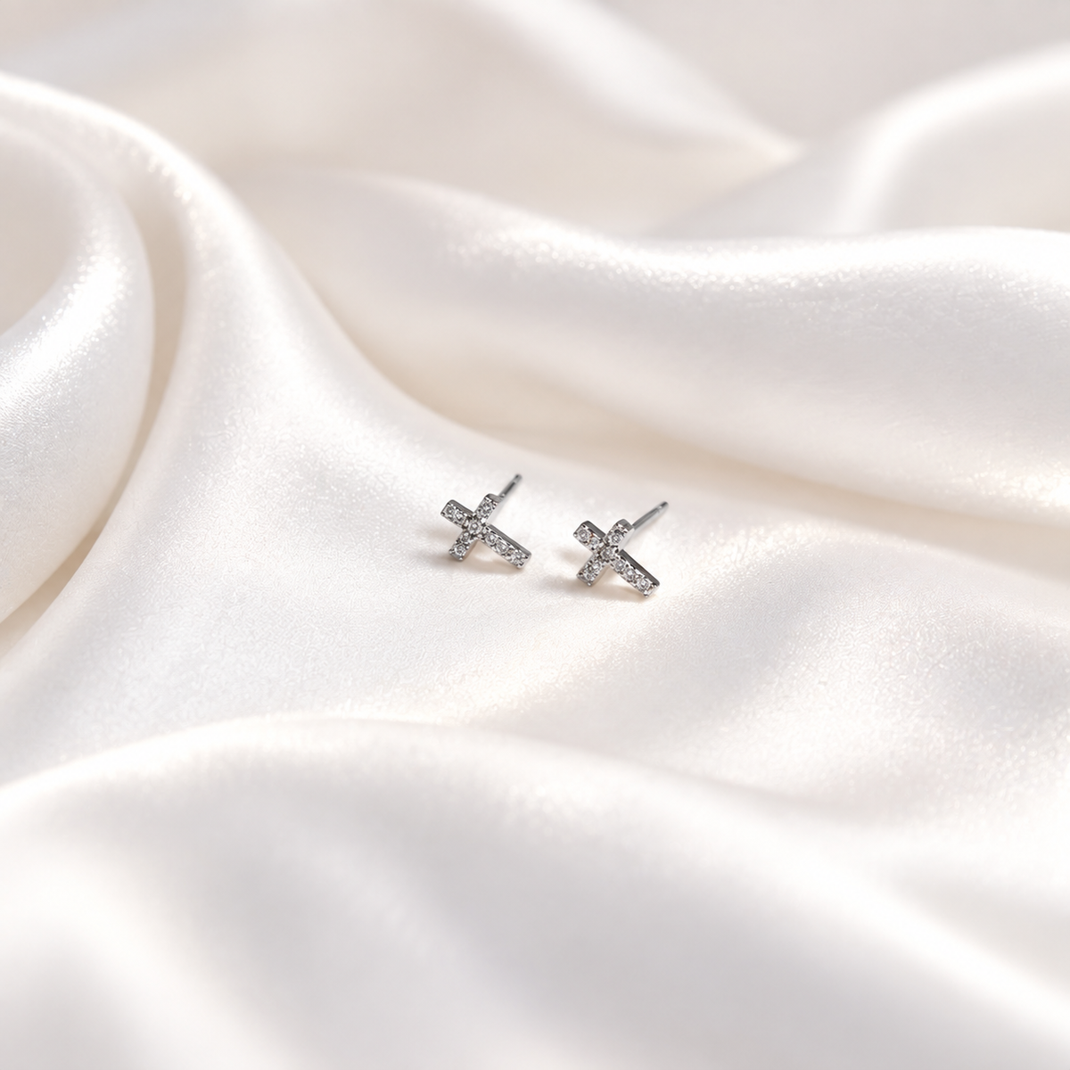 Grace Cross Stud Earrings — Minimal Faith, Everyday Elegance